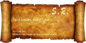 Spilman Róza névjegykártya